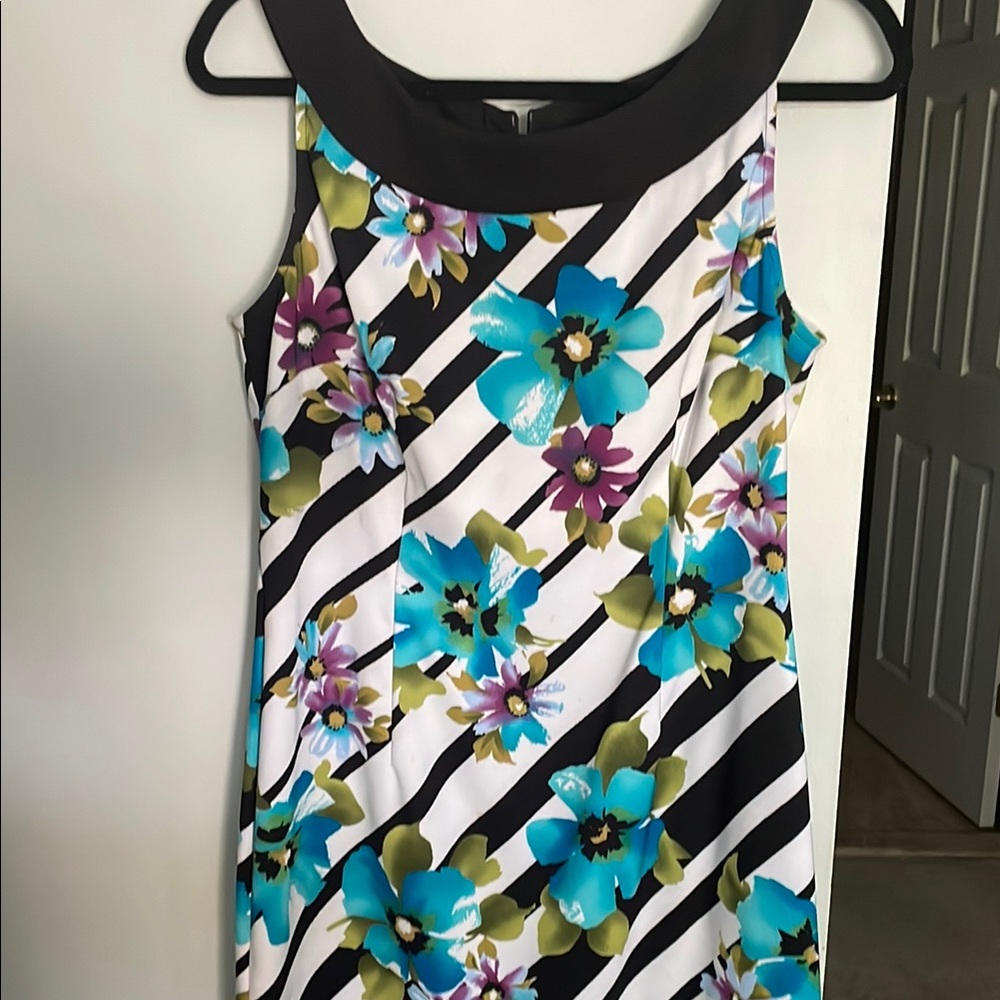 Chic Black and Pastel Floral Dress